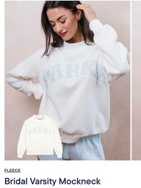 SOLD OUT Parke Bridal Varsity Mockneck Honeymoon Size S/M